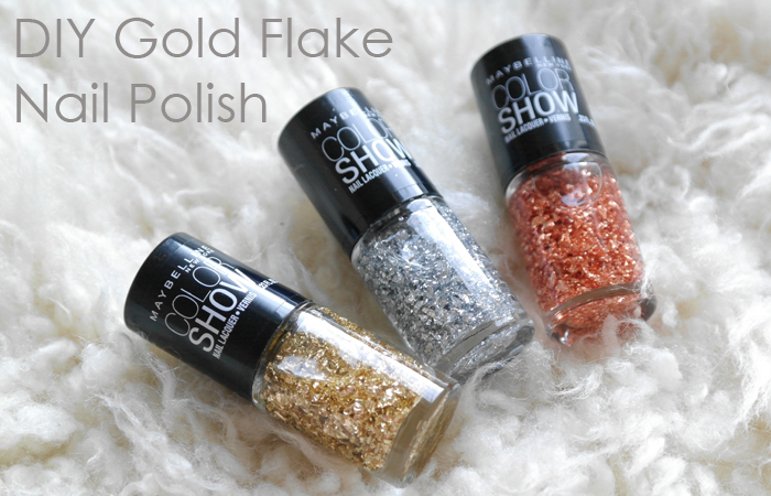 Gold Flake Geometric Nail Design - wide 7