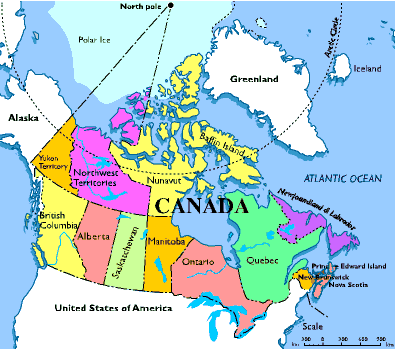 Mappa di Canada Politica immagini