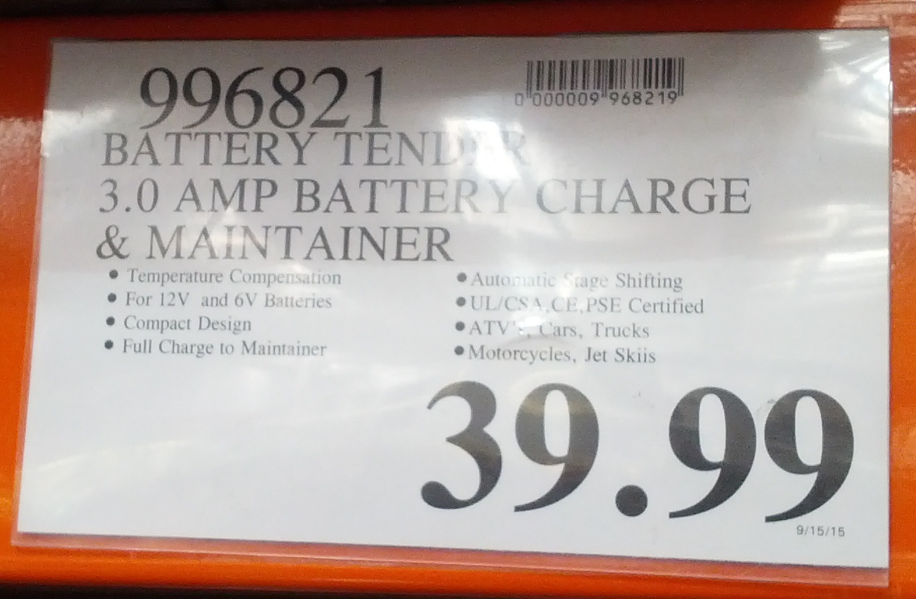 Deltran Battery Tender 3.0 Amp Battery Charger and Maintainer Costco
