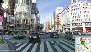 銀座のストリートビュー画像。