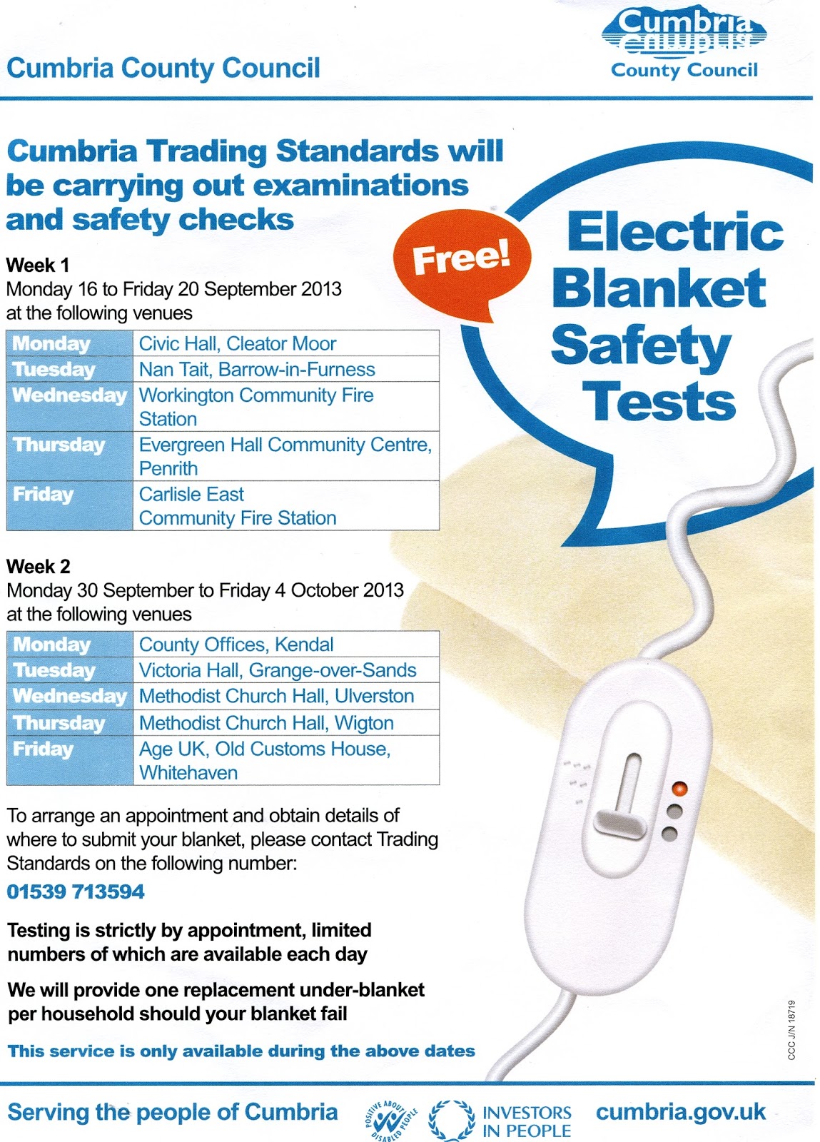Neighbourhood Management Electric Blanket Safety Testing