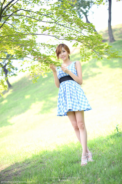 6 Choi Byeol Yee-Check Pattern Dress-very cute asian girl-girlcute4u.blogspot.com