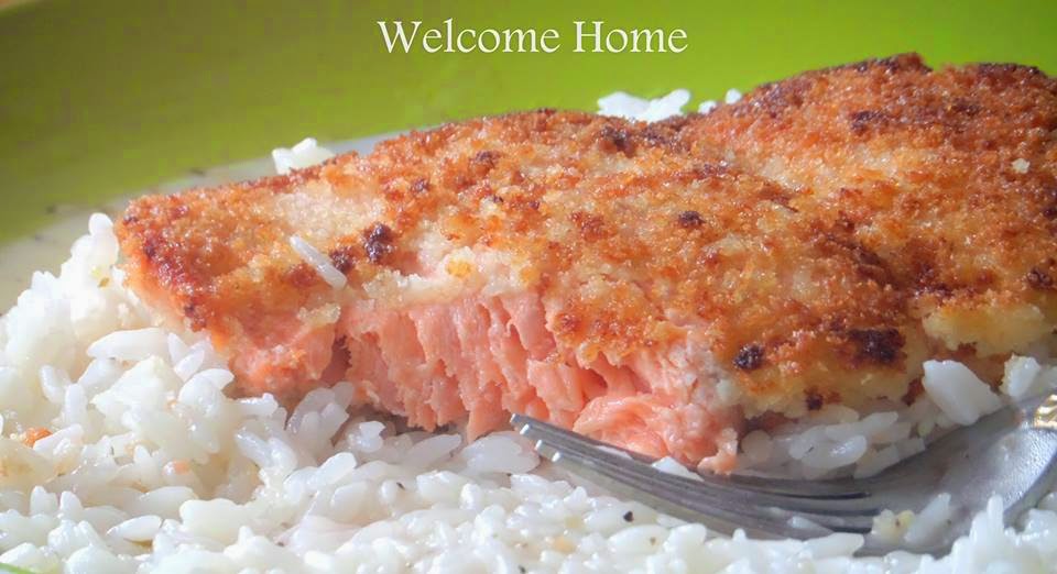 Home Blog ♥ Panko Crusted Salmon in Lemon Cream Sauce