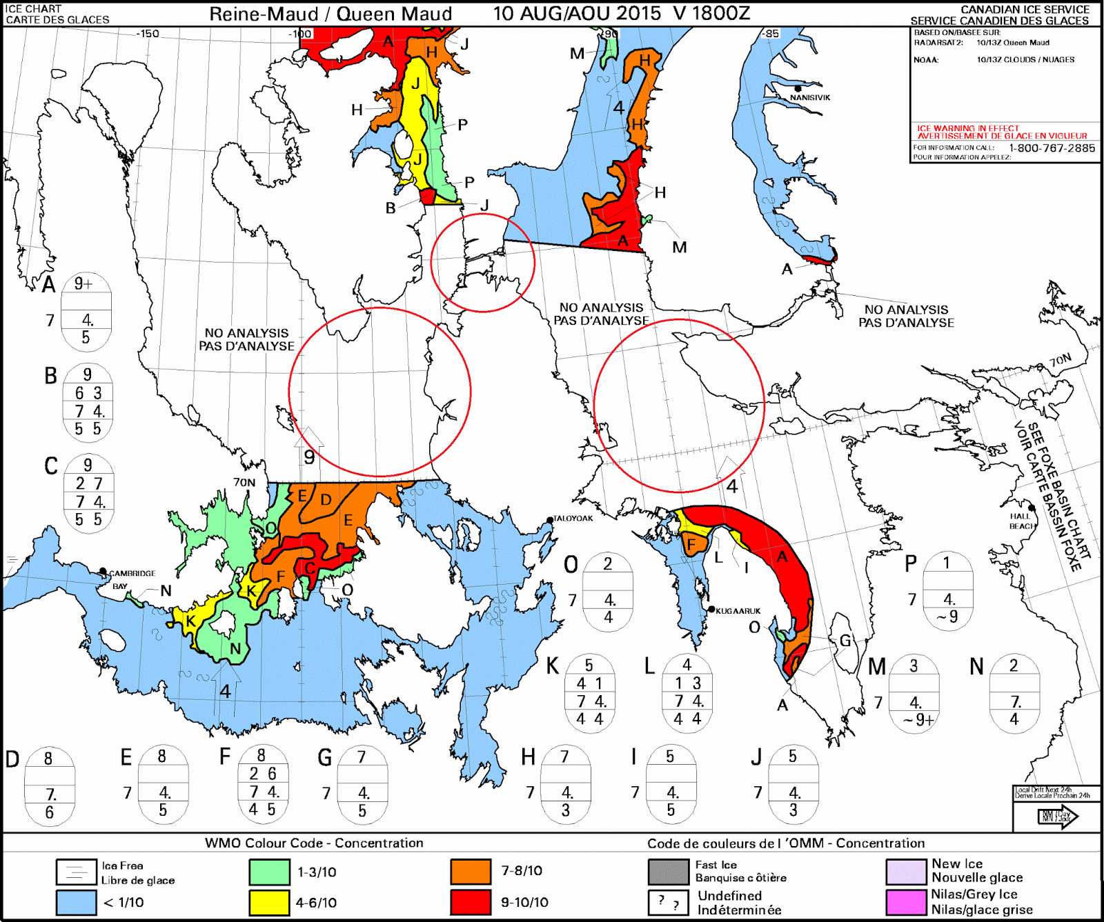 canada ice service 20150811 daily ice forecast for eastern and canada ice charts