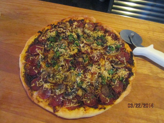 pepperoni pizzaz pizza with “go-to” pizza dough recipe