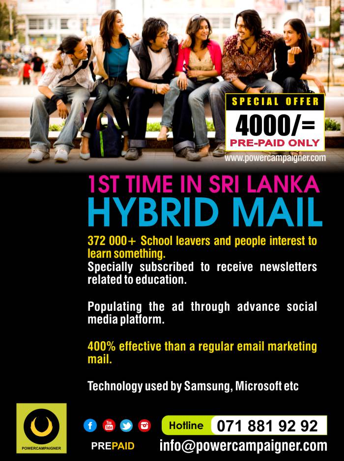372 000+ School leavers and people interest to learn something.  Specially subscribed to receive newsletters related to education.  Populating the ad through advance social media platform.    400% effective than a regular email marketing mail.  Technology used by Samsung, Microsoft etc