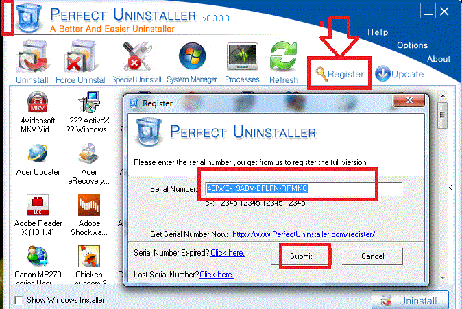 Perfect uninstaller serial number