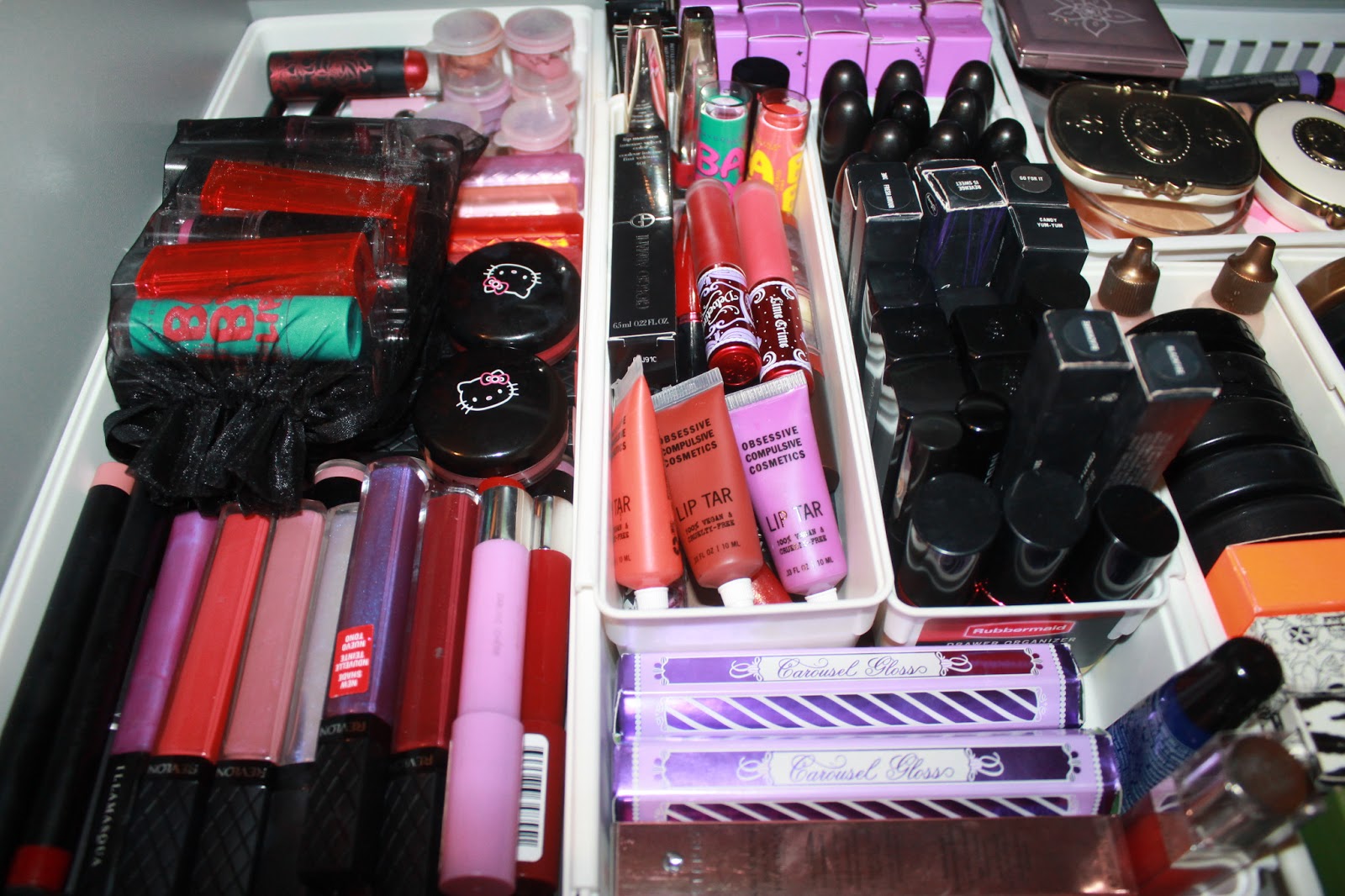 The Dark Side of Beauty Organizing My Makeup Collection Lip and Face