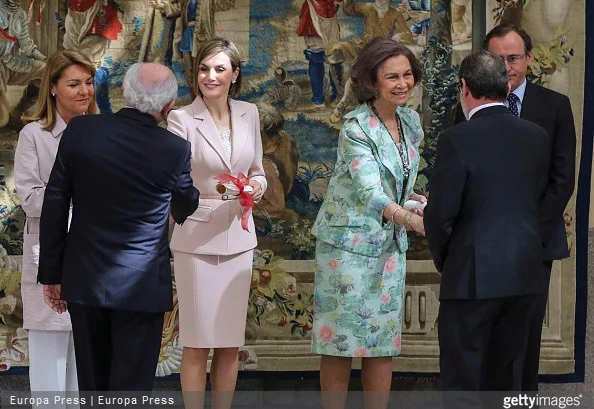 Queen Letizia of Spain, Queen Sofia and Alfonso Alonso attend 'Queen Sofia Awards' at El Pardo Palace