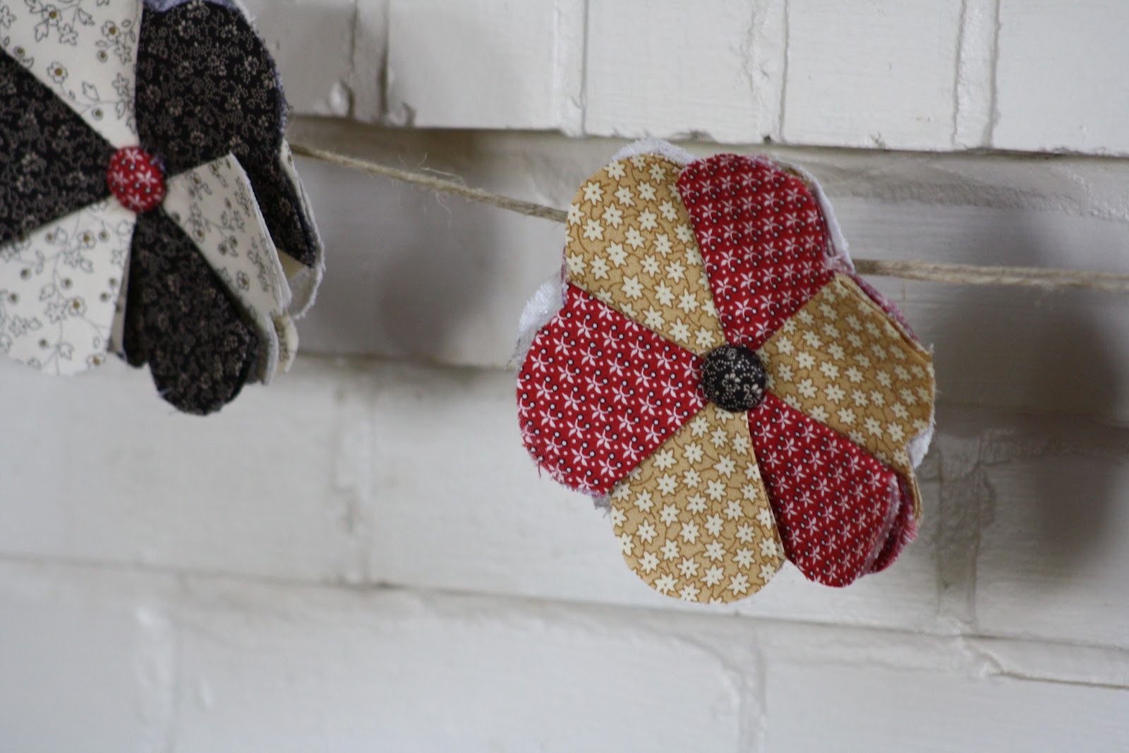 Keeping It Cozy Fabric Flower Garland Tutorial