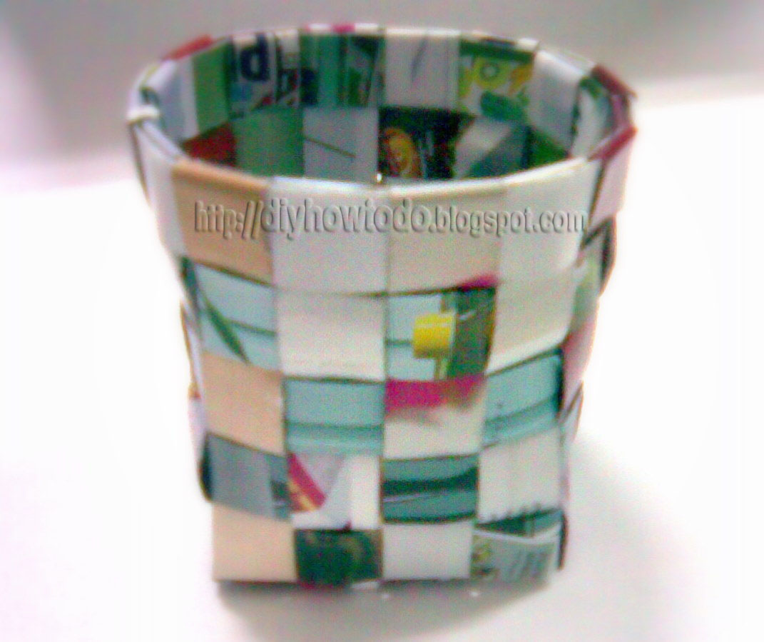 How to Weave a Basket with Handle from Magazine Paper 2 D . I . Y