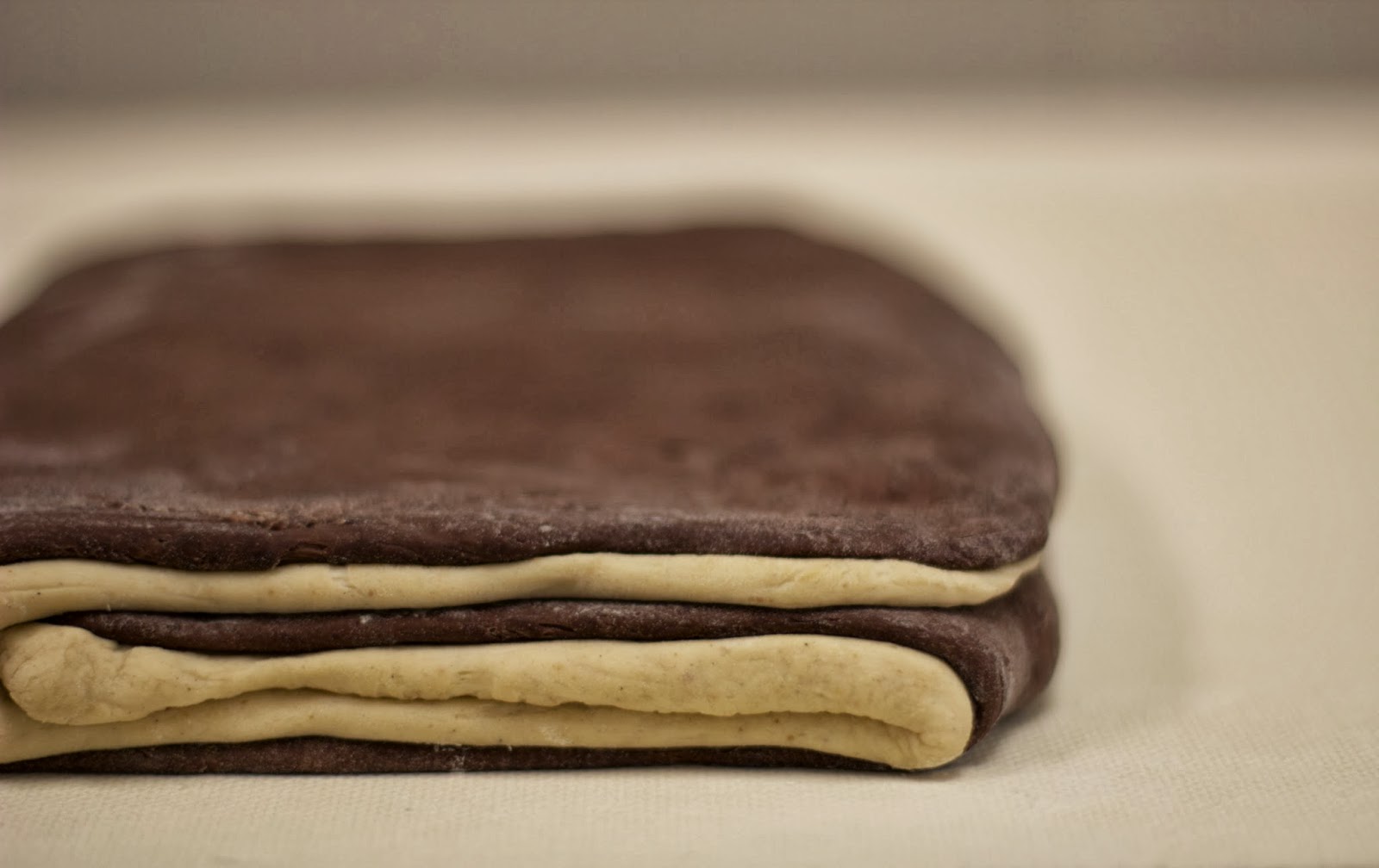 engrained chocolate and cardamom croissants with chocolate ganache and