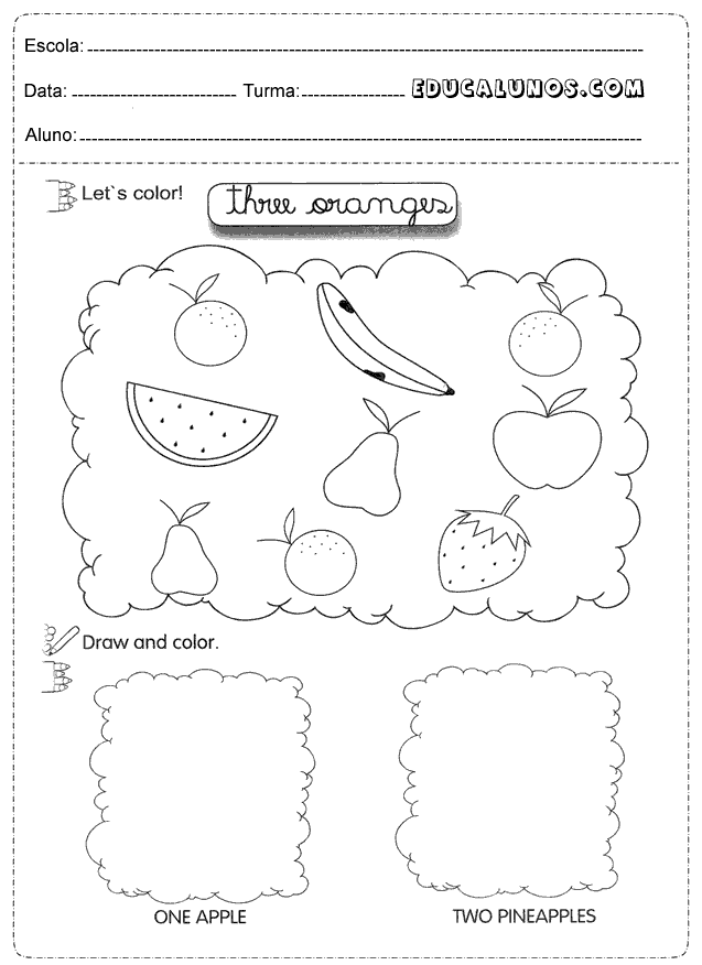 Let's color! Three oranges