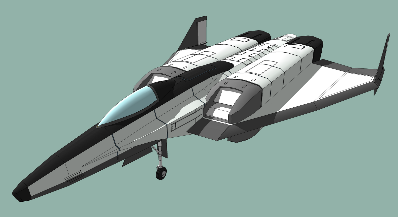SketchUpでデジタルプラモ: 宇宙空母ブルーノア ”艦載戦闘機”製作