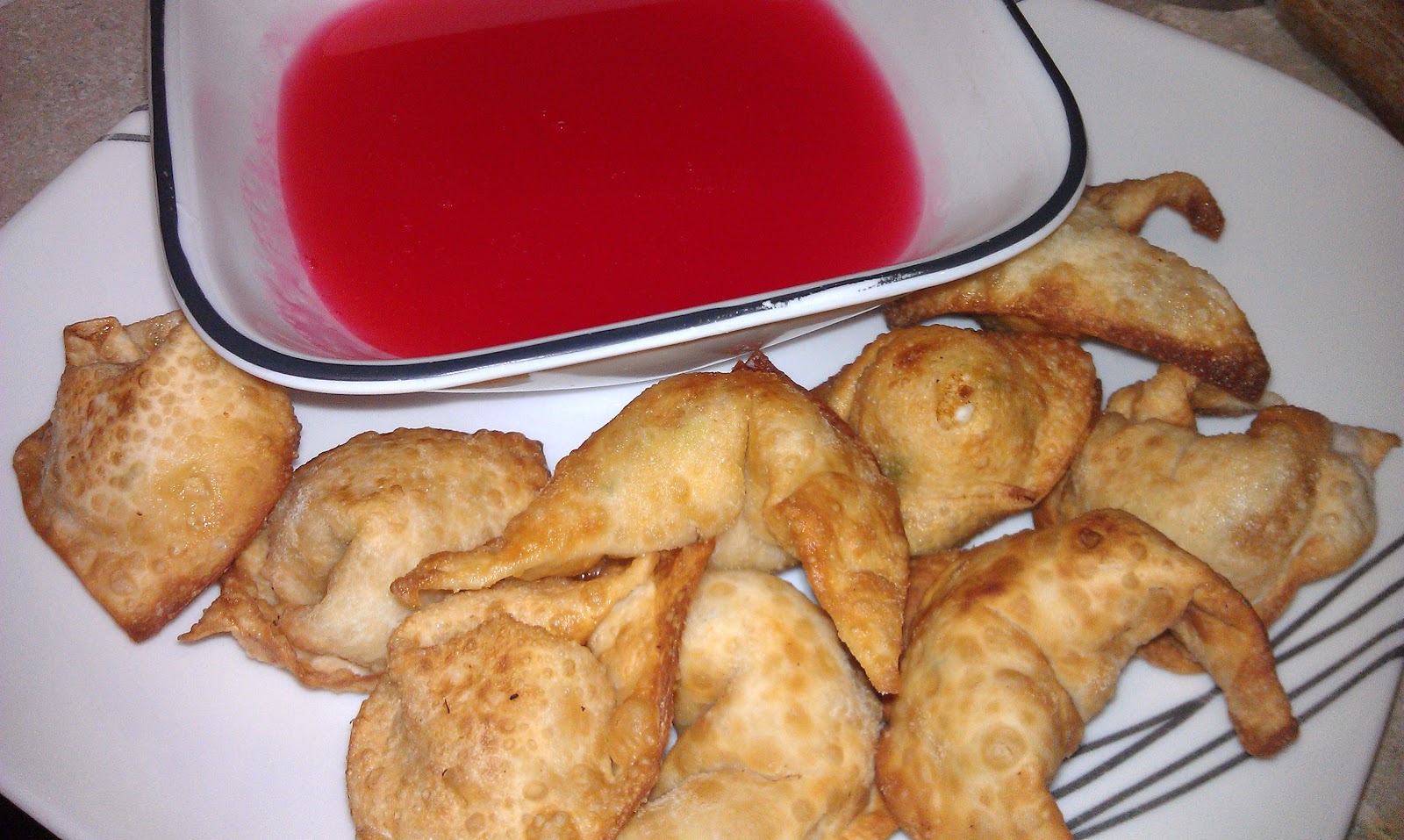 Girl + Food = Love Crab Rangoon (Cream Cheese Won tons) with Sweet and