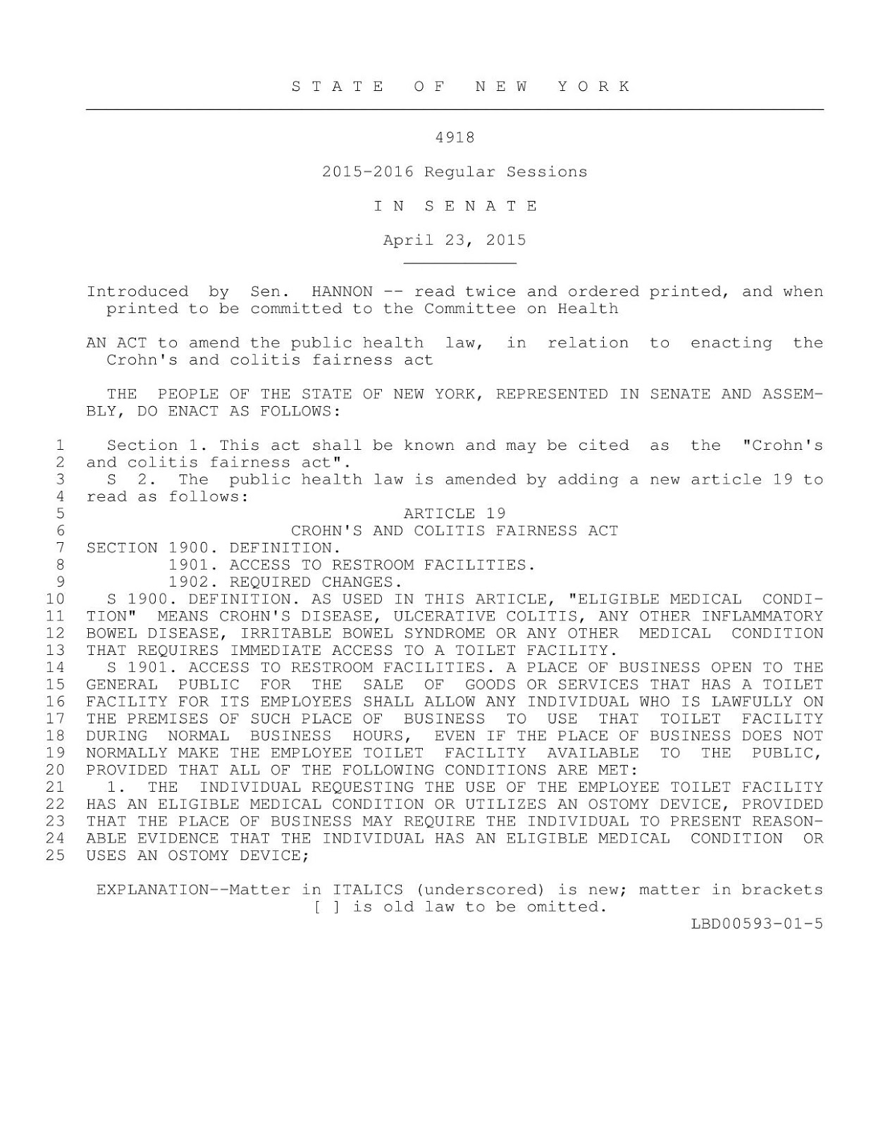 NY State Restroom Access Act The Ally’s Law JCCARES
