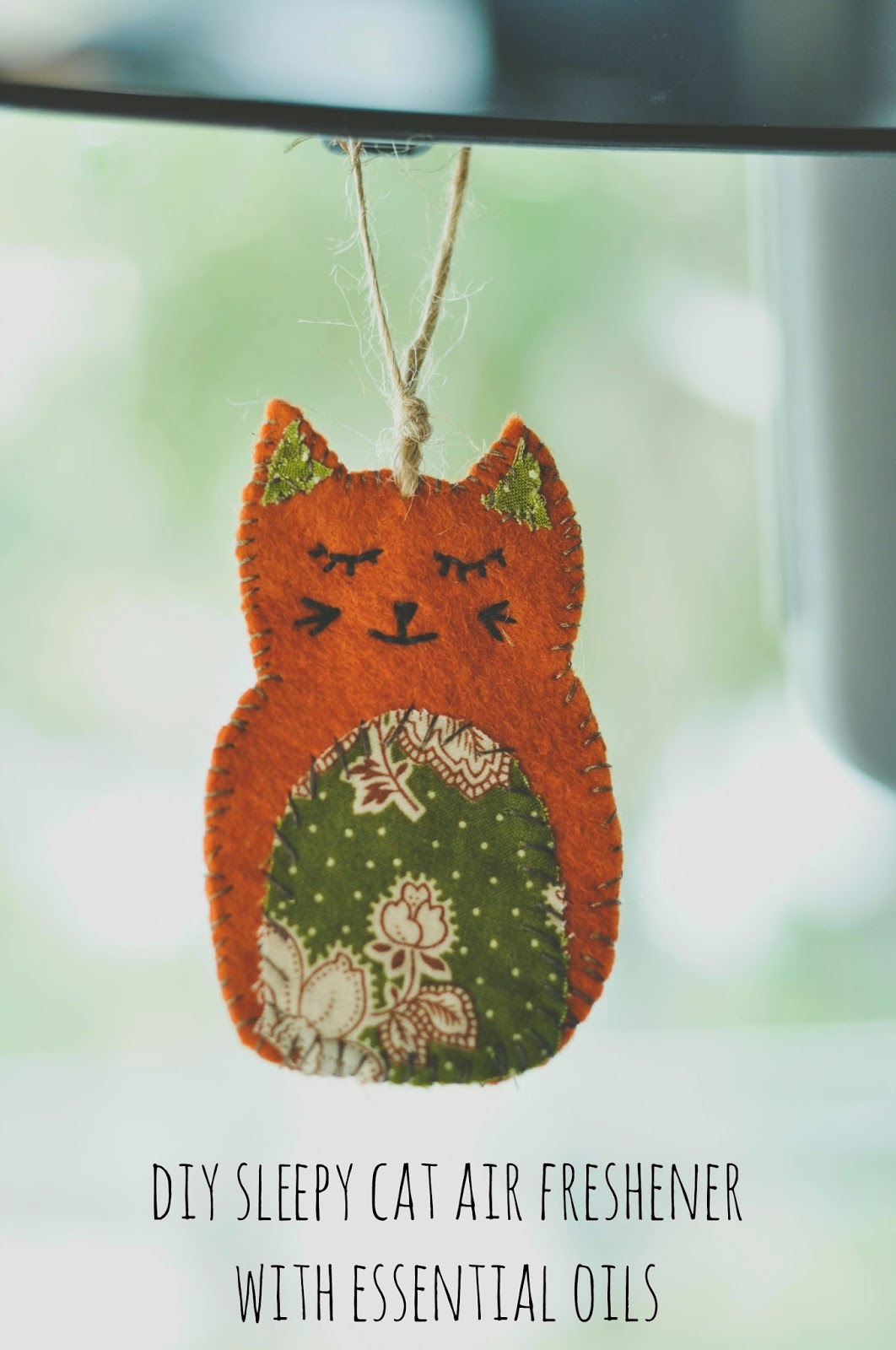 a forest full of songbirds DIY Sleepy Cat Air Freshener with Essential