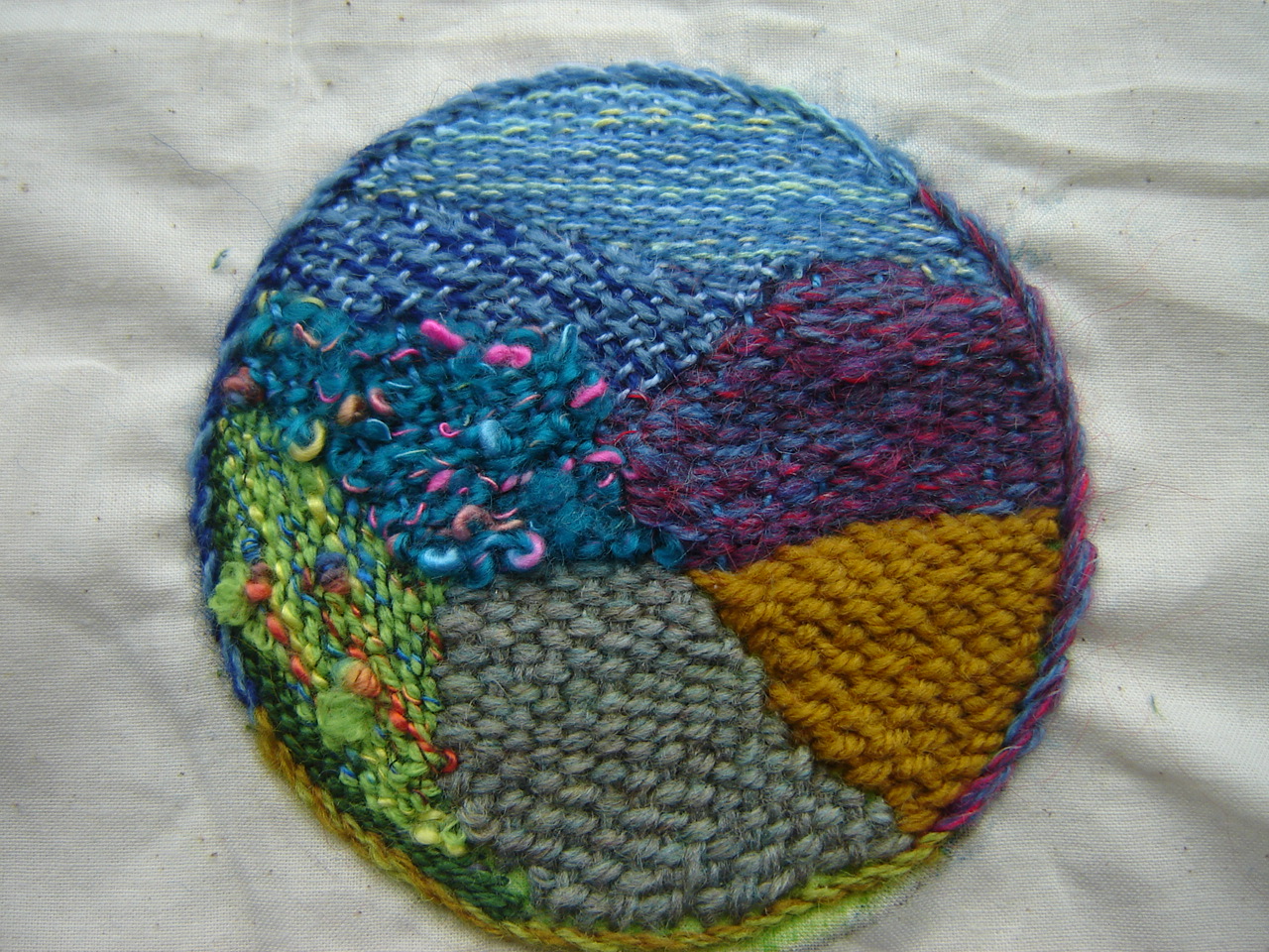 embroidery overlaps Weaving
