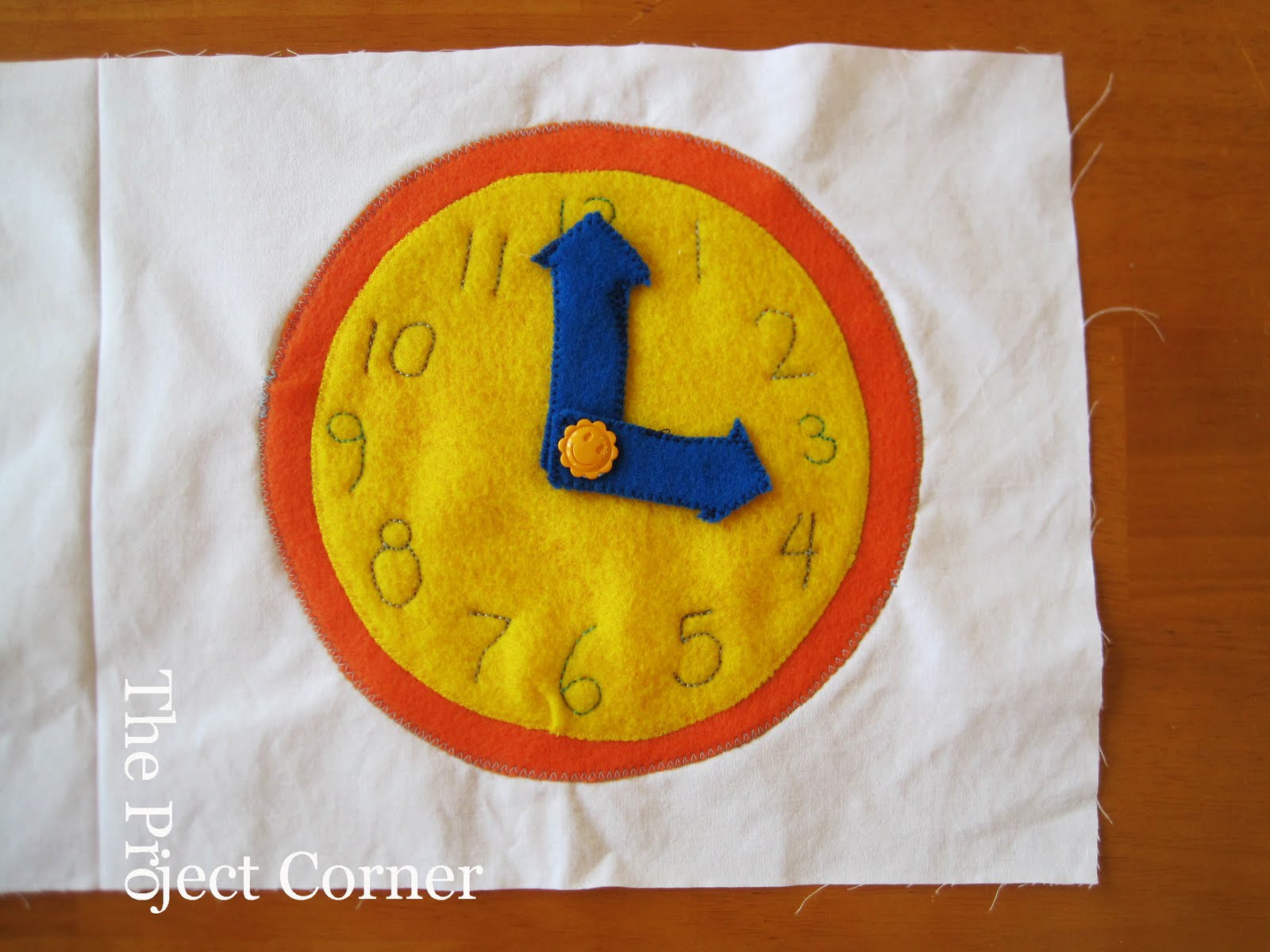 The Project Corner Boy Quiet BookPage 15 (Clock)