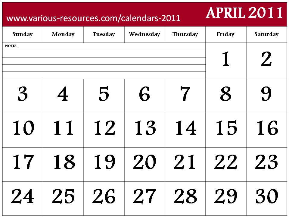 calendar april 2011 images. Free 2011 Calendar April month
