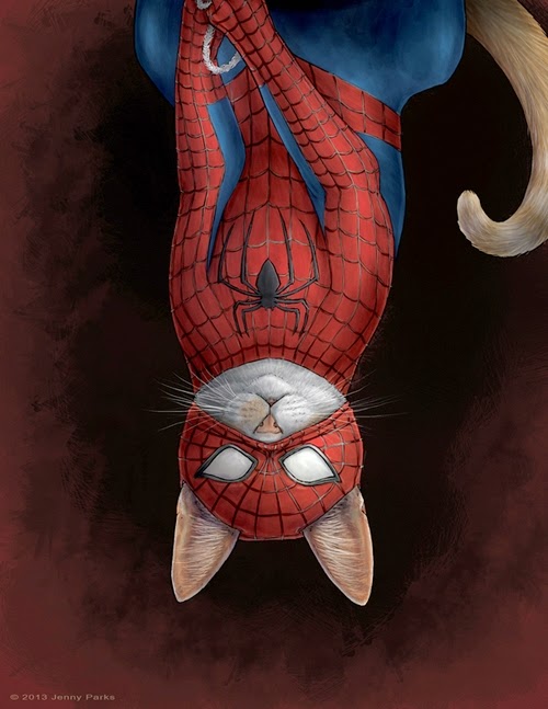 02-Spider-Man-Jenny-Parks-Drawing-Animals-Superhero-Cats-Scientific-Illustrator-www-designstack-co