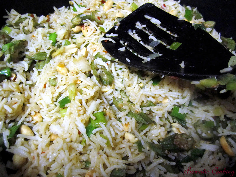 Aromatic Cooking Okra Fried Rice