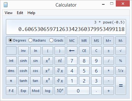 Os Tex Exp Function In Windows Calculator