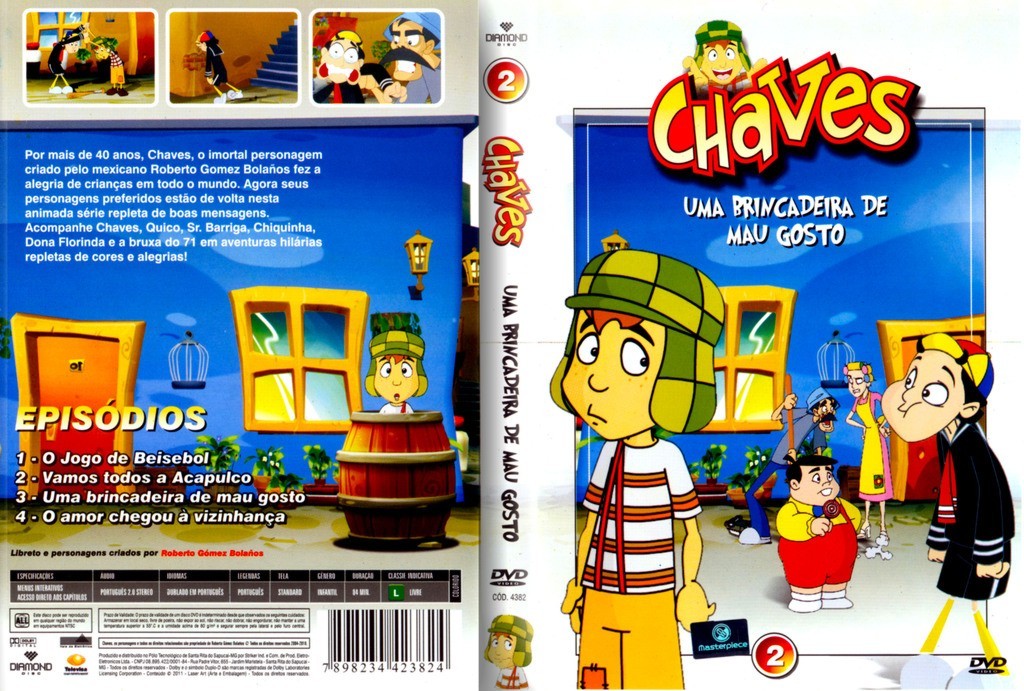 Dvd Chaves Em Desenho Animado Volume 1,2,3&4 ( Vol 4 Aberto)