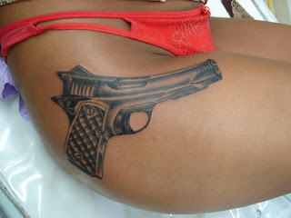 Gun Hip Tattoo Design Photo Gallery - Gun Hip Tattoo Ideas
