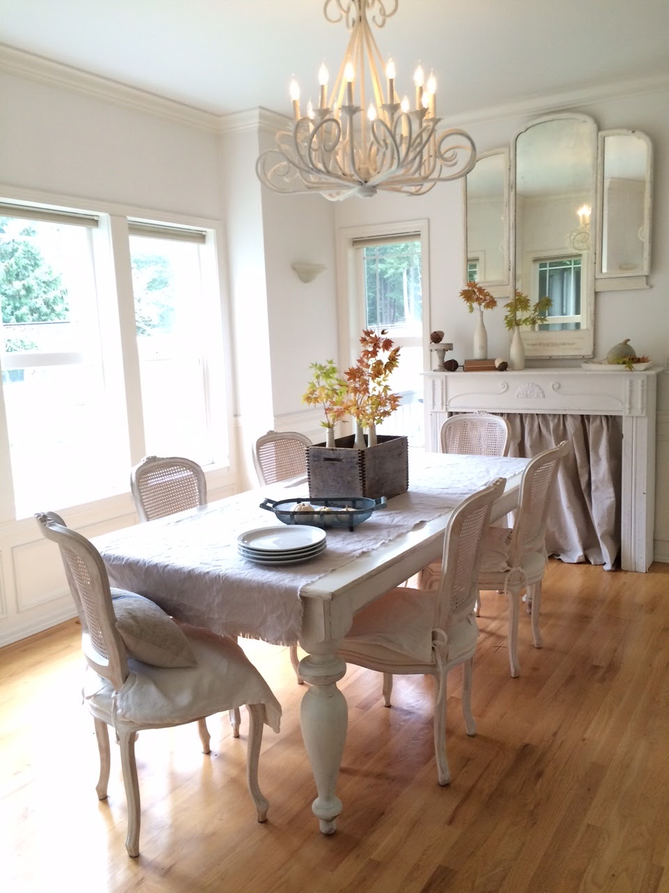 Little Farmstead A New (Vintage) White Chandelier for the Dining Room...