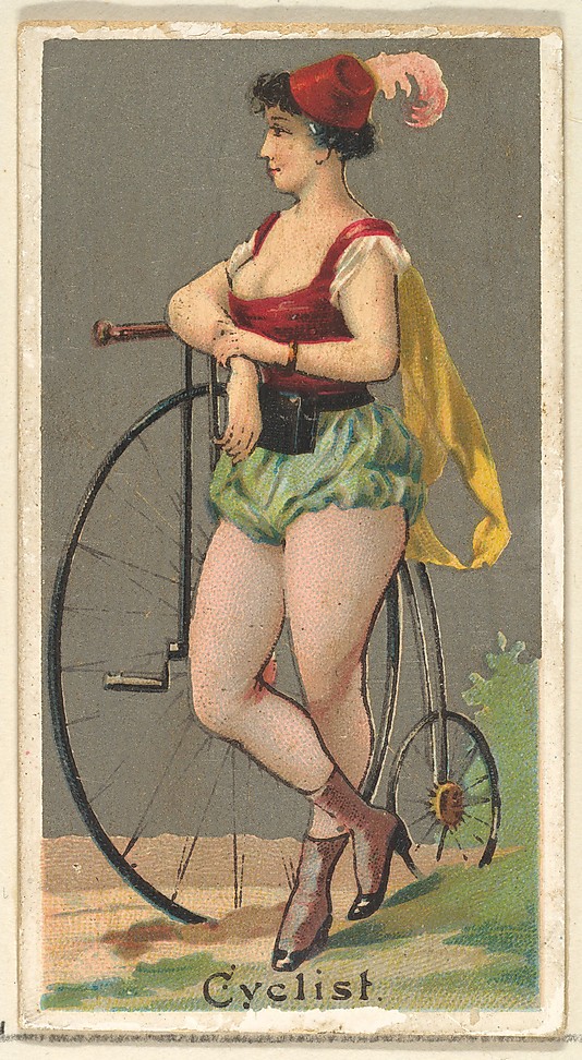 Cyclist. Vintage tobacco card "Occupations For Women", via ellomennopee Cyclist. Vintage tobacco card "Occupations For Women", via ellomennopee