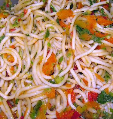 noodle salad with peanut lime vinaigrette 