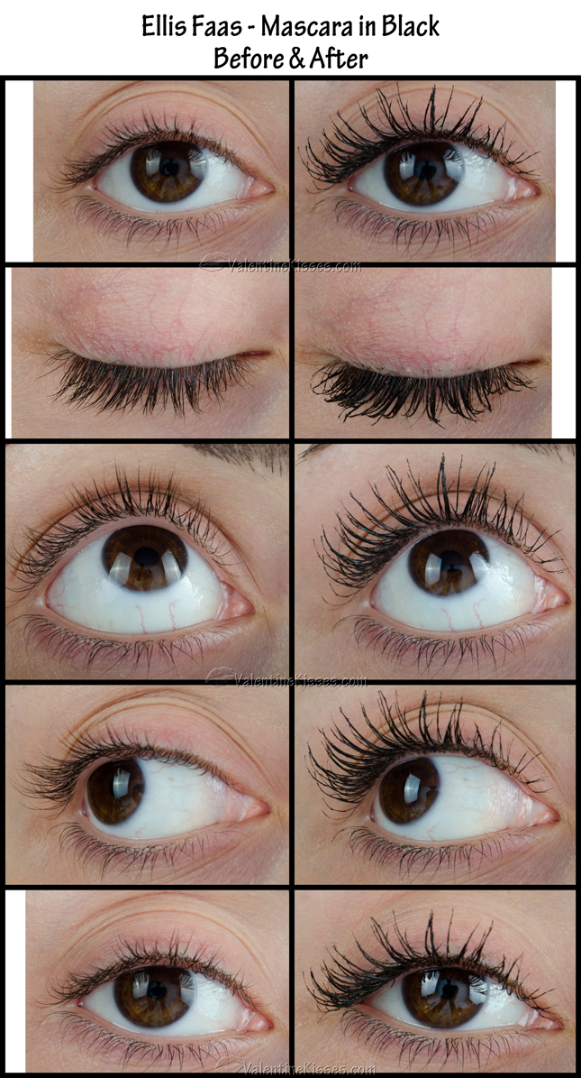 Valentine Kisses My Before & After Pics for 16 different mascaras