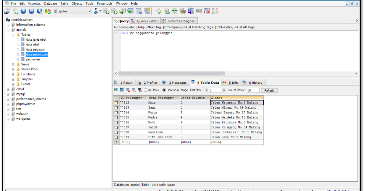 Cuaw Sharing CONTOH PEMBUATAN DATABASE APOTEK DENGAN SQL