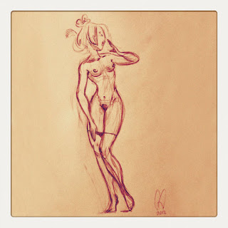 Drawing sketch by Cesare Asaro - Girl Sketches April 14, 2012
