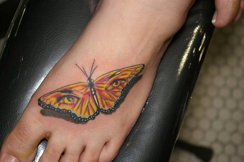 Elegant Girls Butterfly Foot Tattoo Design for 2011