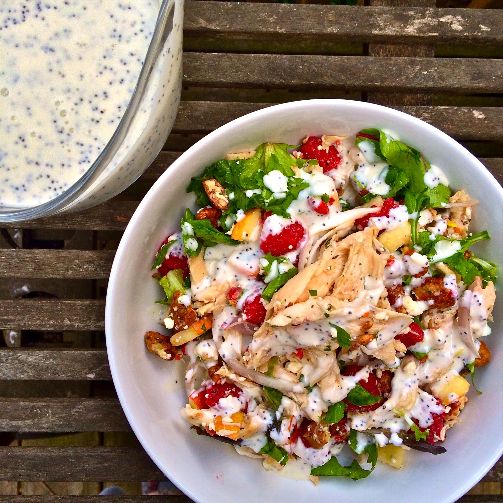 Haute + Heirloom Herbed, Roasted Chicken Salad Fresh Raspberries