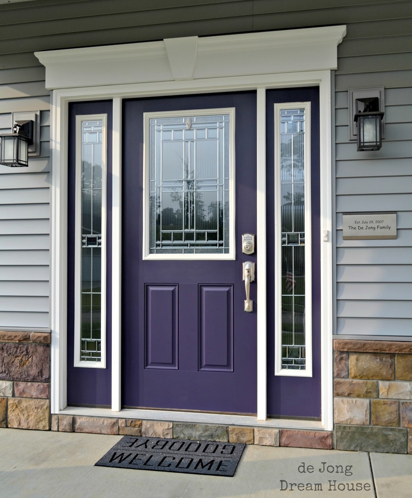 1600 #614D3E We Put It Up With Command Strips And So Far It's Holding Up Really wallpaper Purple Front Doors 47051324