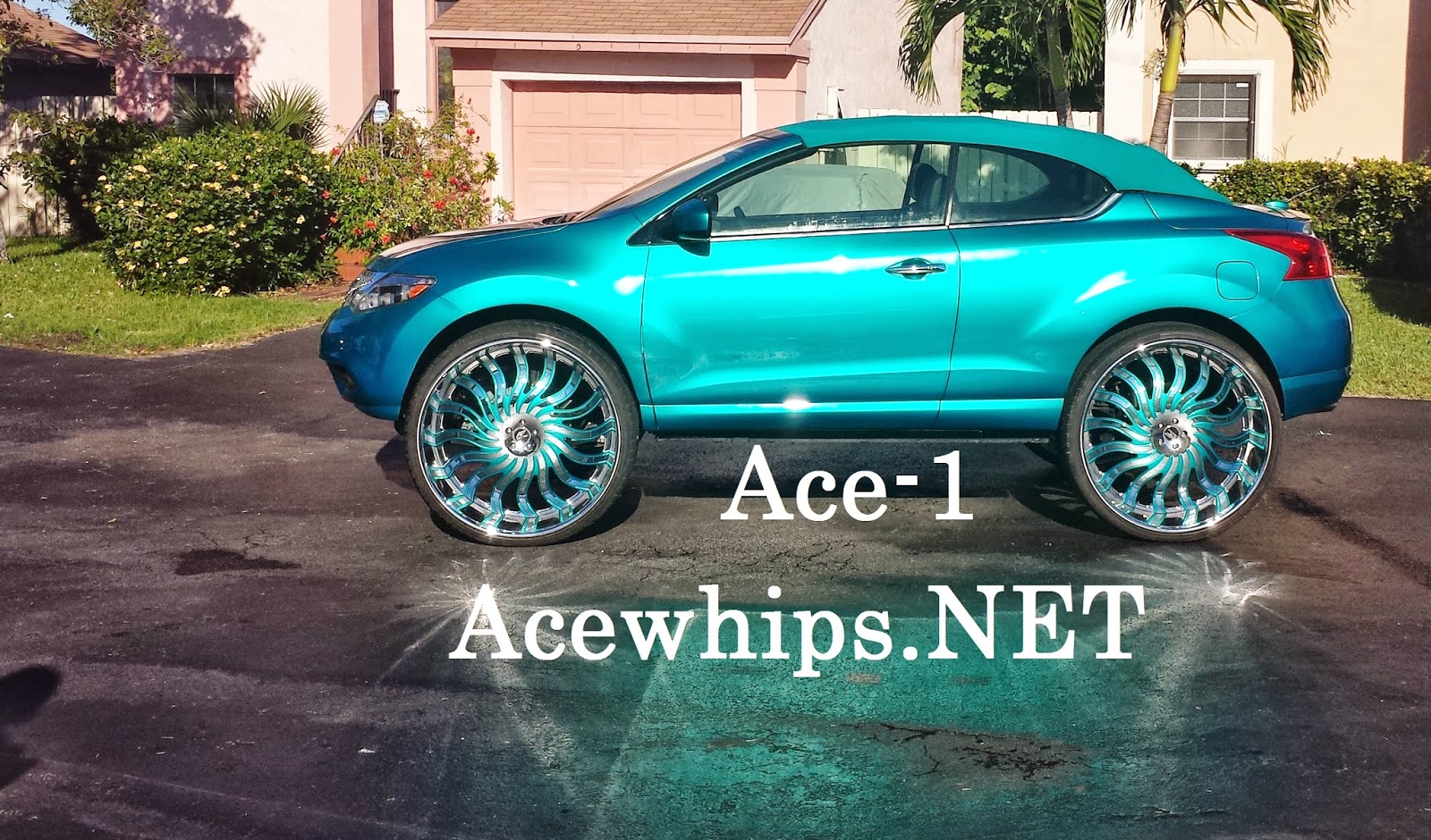 Ace1 Lauren's Candy Teal Nissan Murano Vert on 32" AMANI Rims
