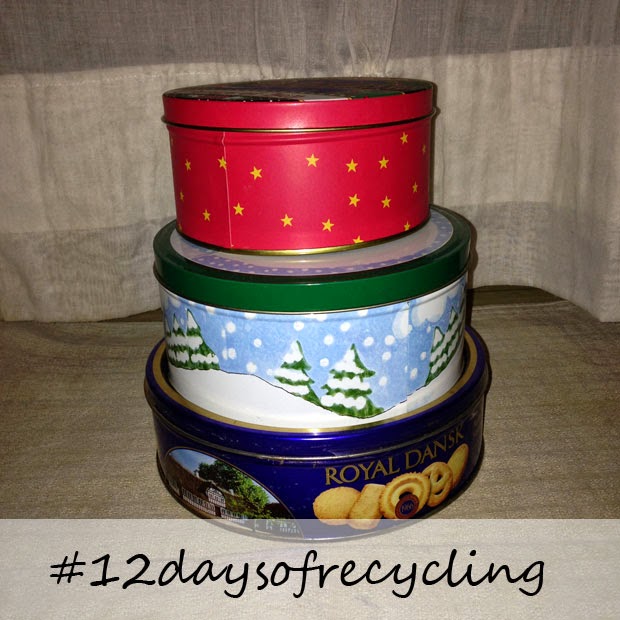 Talkin' Trash Recycle tins from holiday cookies, cakes, and popcorn
