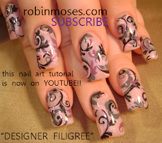 "cherry blossom nail art" "rainbow brite and starlite nail art", "scrolling filigree nail art" "long nail filigree"  beautiful nail art designs for friday!