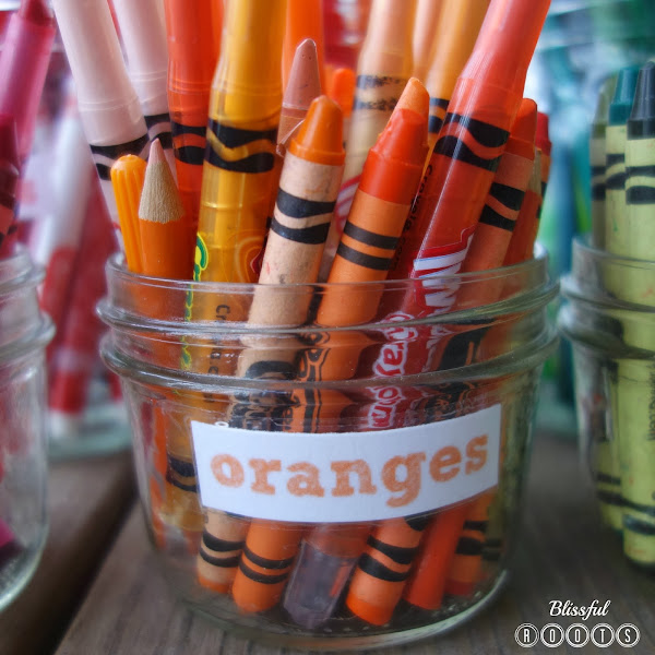 Organizing Art Supplies By Color from Blissful Roots