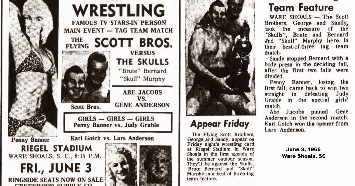 All Star Championship Wrestling Ware Shoals, SC June 3, 1966 at