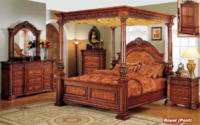 Antique Cherry Wood Bedroom Furniture Sets With Unique