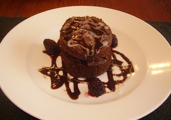 Double Fudge Brownie with Caramel and Chocolate Sauce