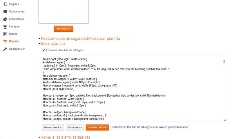 EDITAR PLANTILLA BLOG editar plantilla blog: