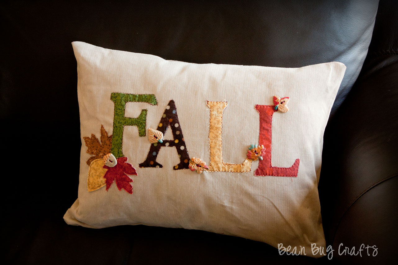 Beanbugcrafts Easy Fall Applique And Envelope Pillow Cover