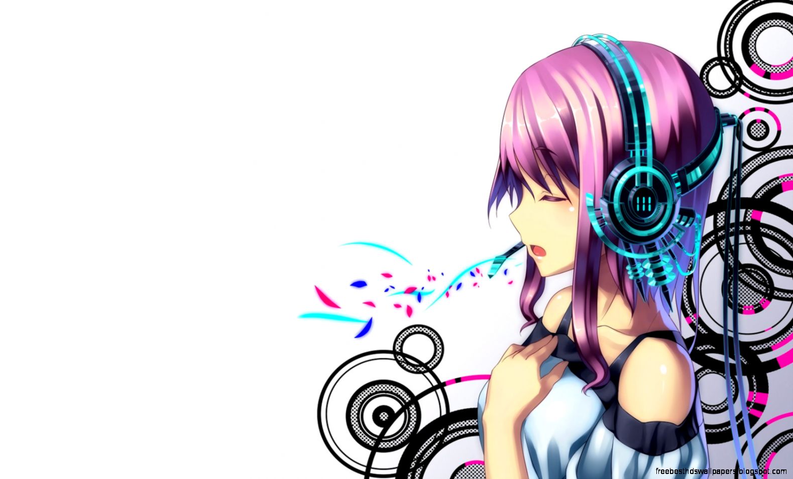 Anime Girl with Headphones Anime Girl with Headphones
