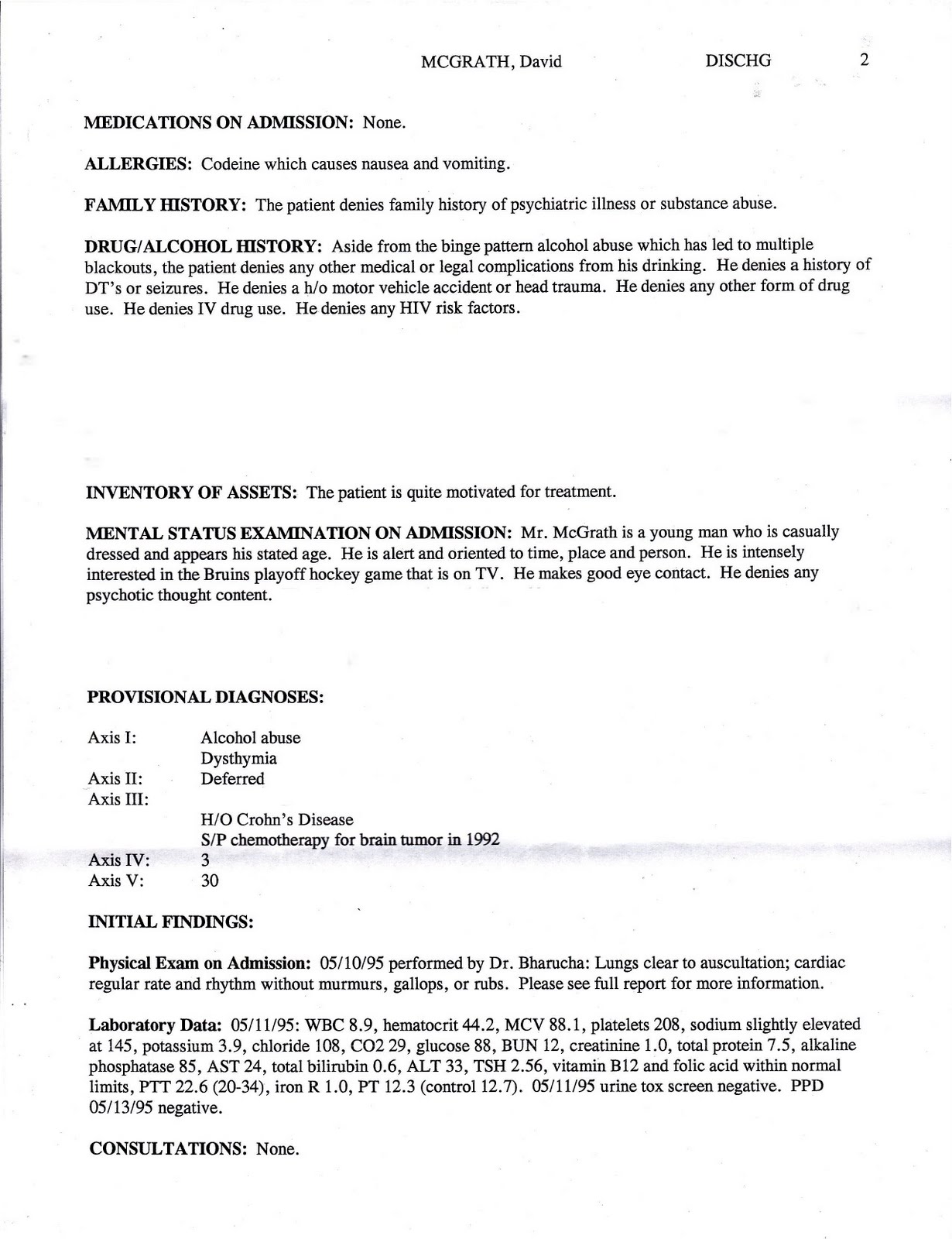 Hospital Discharge Summary