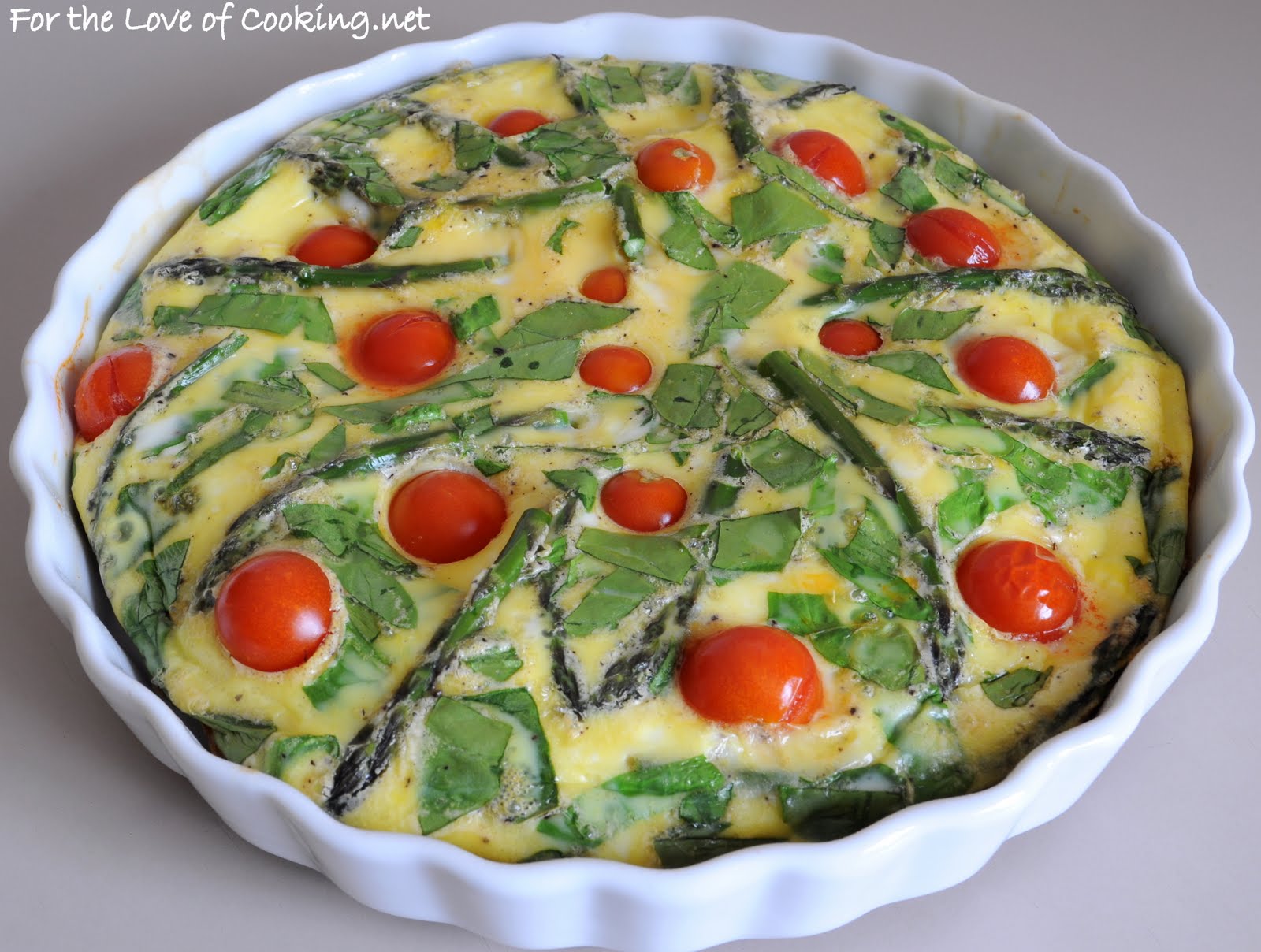 Asparagus, Tomato, and Spinach Frittata For the Love of Cooking